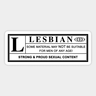 lesbian warning label Sticker